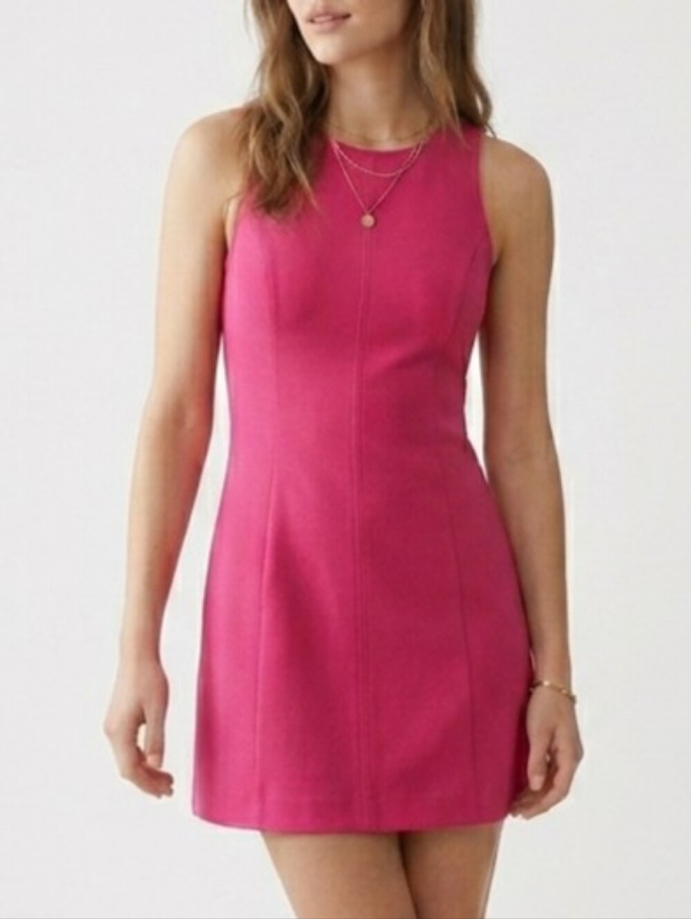 XXS/XS Le Chateau Hot Pink Sleeveless Fitted Mini Dress